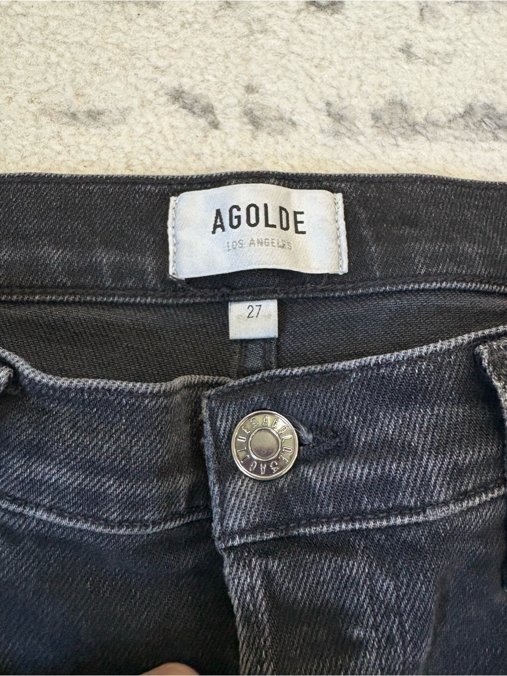 Like New Agolde Riley High Rise Straight Crop 27 - Picture 7 of 15